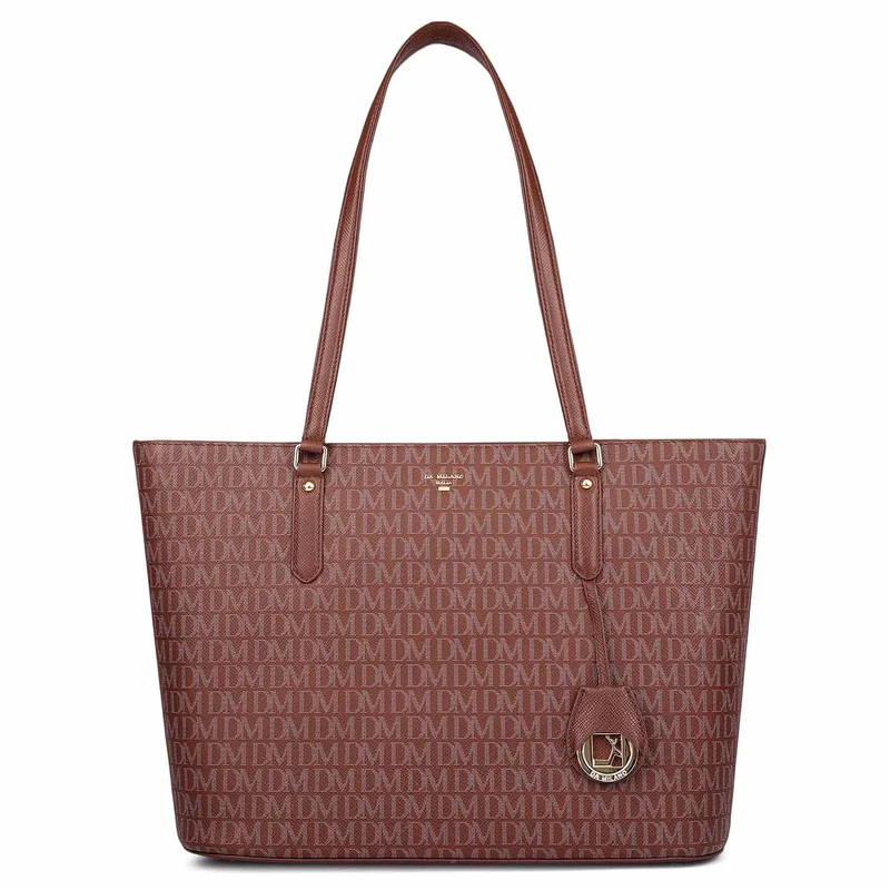 دا ميلانو حقيبة يد كبيرة جلدية بحروف أولى - تاريخ